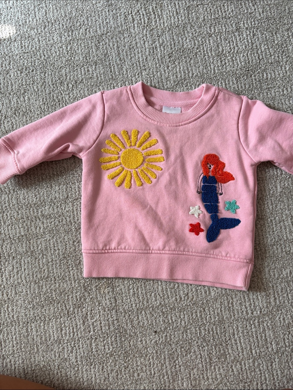 Hanna Andersson Pink Sweatshirt with Mermaid & Sun Appliqués